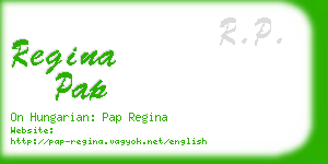 regina pap business card